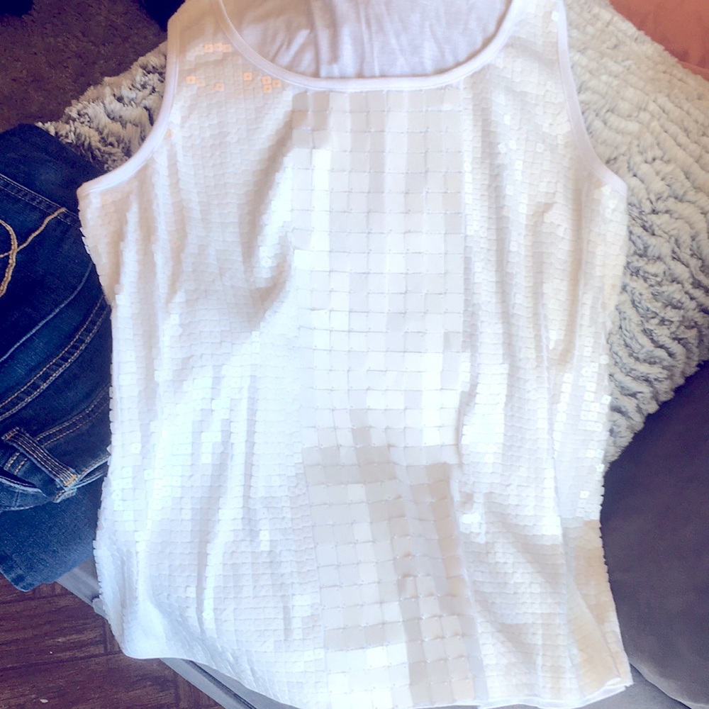 Chico’s white sequin tank top